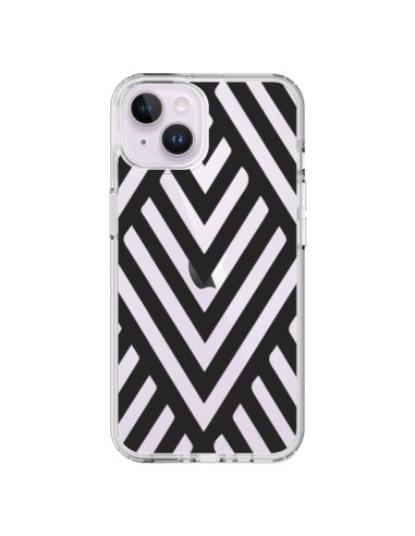 Coque iPhone 14 Plus Geometric Azteque Noir Transparente - Dricia Do