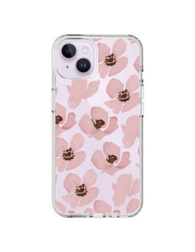 Coque iPhone 14 Plus Fleurs Roses Flower Transparente - Dricia Do