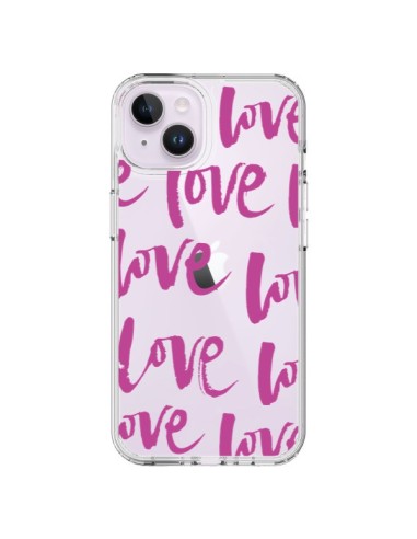 Coque iPhone 14 Plus Love Love Love Amour Transparente - Dricia Do