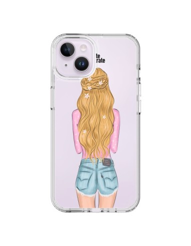 Coque iPhone 14 Plus Blonde Don't Care Transparente - kateillustrate