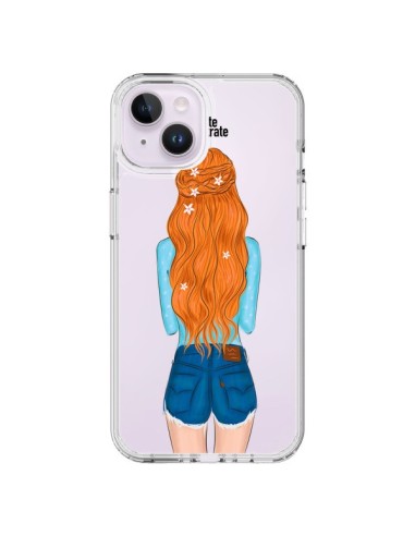 Coque iPhone 14 Plus Red Hair Don't Care Rousse Transparente - kateillustrate