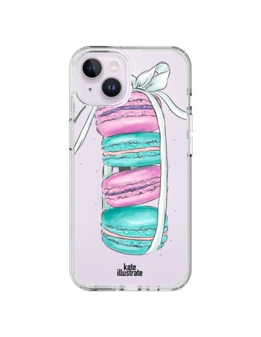iPhone 14 Plus Case Macarons Pink Mint Clear - kateillustrate