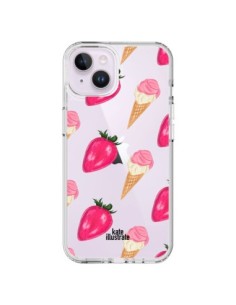 iPhone 14 Plus Case Gelato Strawberry Clear - kateillustrate