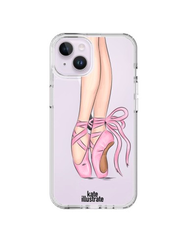 Coque iPhone 14 Plus Ballerina Ballerine Danse Transparente - kateillustrate