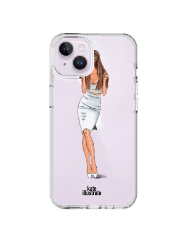 Coque iPhone 14 Plus Ice Queen Ariana Grande Chanteuse Singer Transparente - kateillustrate