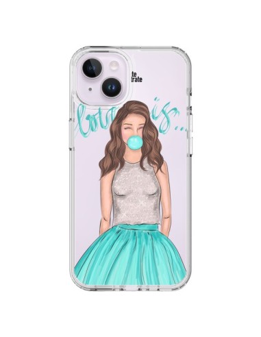 Coque iPhone 14 Plus Bubble Girls Tiffany Bleu Transparente - kateillustrate