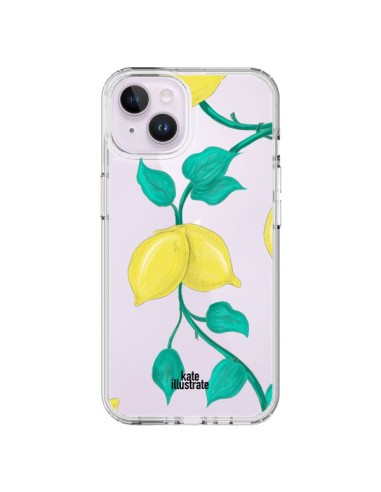 Coque iPhone 14 Plus Lemons Citrons Transparente - kateillustrate