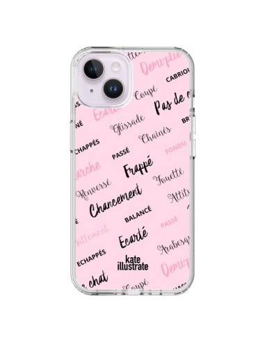 Coque iPhone 14 Plus Ballerina Ballerine Mots - kateillustrate