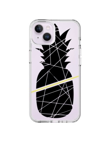 Coque iPhone 14 Plus Ananas Noir Transparente - Koura-Rosy Kane