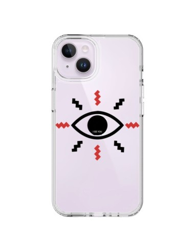 Coque iPhone 14 Plus Eye I See You Oeil Transparente - Koura-Rosy Kane