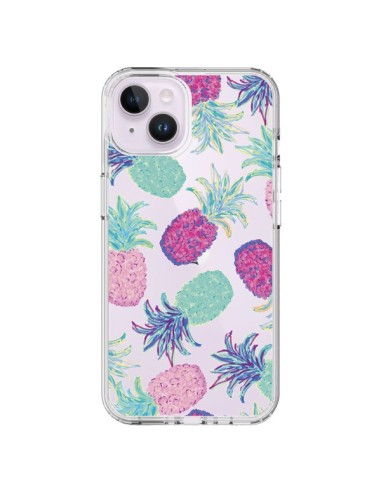 Cover iPhone 14 Plus Ananas Frutta Estate Trasparente - Lisa Argyropoulos