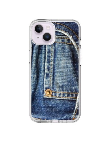 Coque iPhone 14 Plus Jean Bleu Vintage - Laetitia