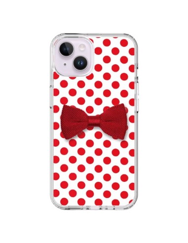 Cover iPhone 14 Plus Papillon Rosso Femminile Bow Tie - Laetitia