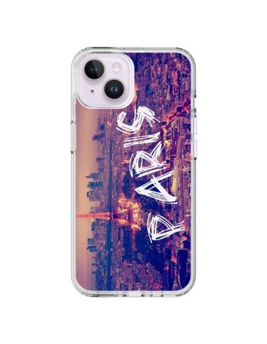 Coque iPhone 14 Plus Paris Tour Eiffel Tower Nuit - Laetitia