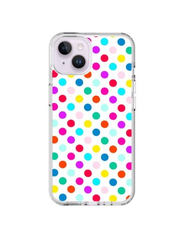 Coque iPhone 14 Plus Pois Multicolores - Laetitia