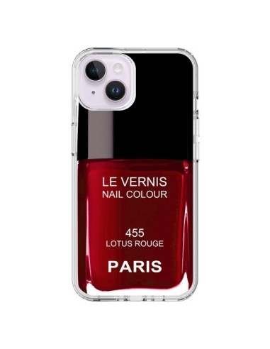 Coque iPhone 14 Plus Vernis Paris Lotus Rouge - Laetitia