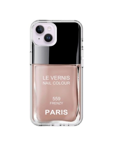 Coque iPhone 14 Plus Vernis Paris Frenzy Beige - Laetitia