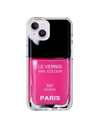 Coque iPhone 14 Plus Vernis Paris Riviera Rose - Laetitia