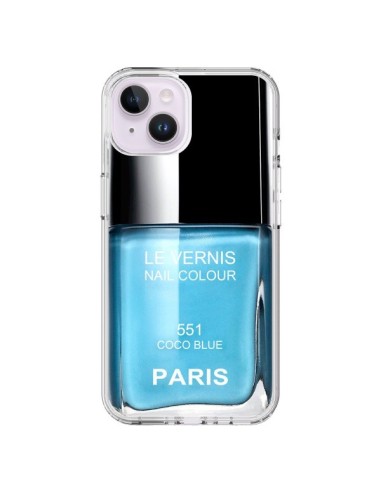 Coque iPhone 14 Plus Vernis Paris Coco Blue Bleu - Laetitia
