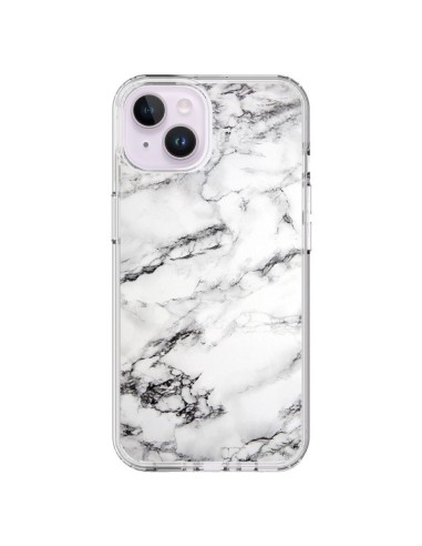 Coque iPhone 14 Plus Marbre Marble Blanc White - Laetitia