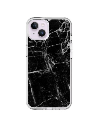 Coque iPhone 14 Plus Marbre Marble Noir Black - Laetitia