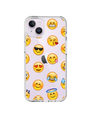 Coque iPhone 14 Plus Smiley Emoticone Emoji Transparente - Laetitia