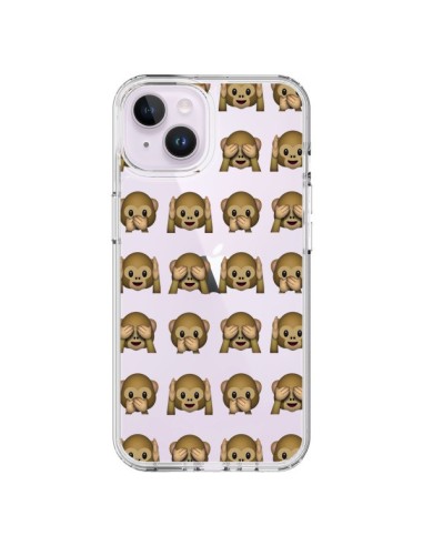 iPhone 14 Plus Case Emoji Scimmia Clear - Laetitia