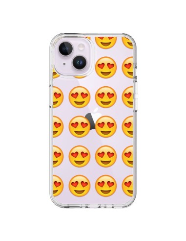 Coque iPhone 14 Plus Love Amoureux Smiley Emoticone Emoji Transparente - Laetitia