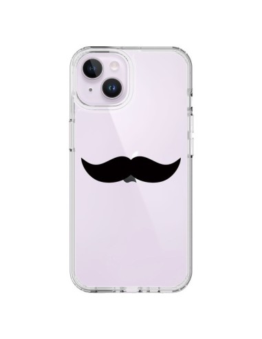 Coque iPhone 14 Plus Moustache Movember Transparente - Laetitia