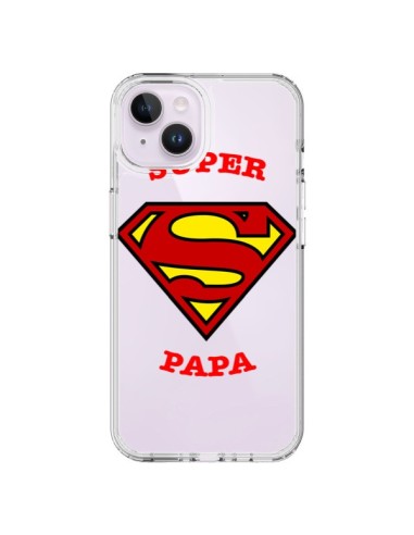 Coque iPhone 14 Plus Super Papa Transparente - Laetitia