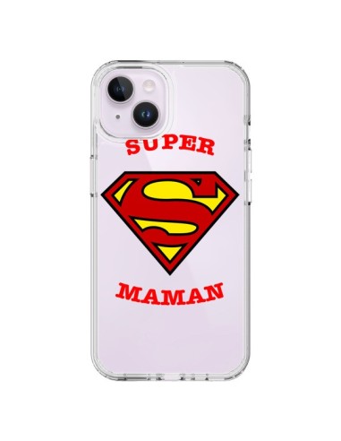 Coque iPhone 14 Plus Super Maman Transparente - Laetitia