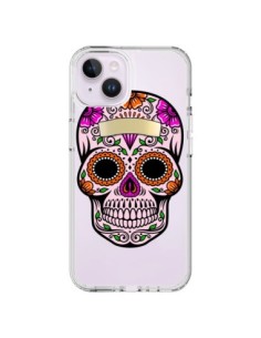 Cover iPhone 14 Plus Teschio Messicano Nero Rosa...