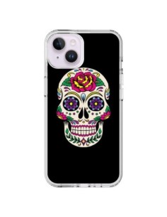Coque iPhone 14 Plus Tête de Mort Mexicaine Multicolore...