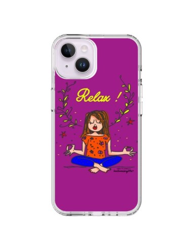 Coque iPhone 14 Plus Fille Relax Zen Yoga - Leellouebrigitte