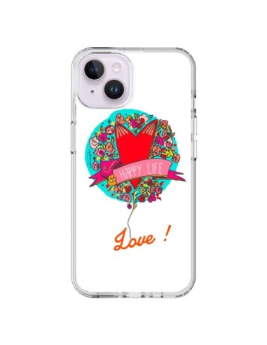 Coque iPhone 14 Plus Love Happy Life - Leellouebrigitte
