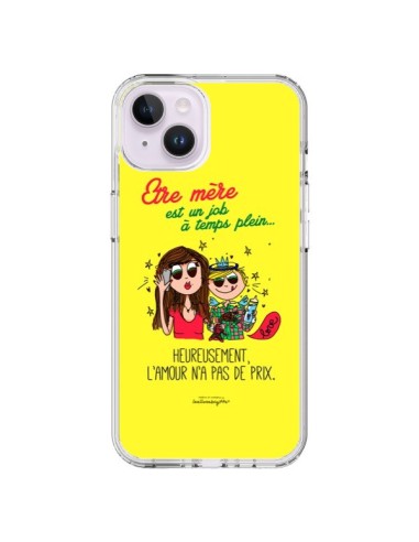 Coque iPhone 14 Plus Etre mère est un job à plein temps Fête des Mères - Leellouebrigitte