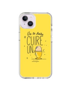 Coque iPhone 14 Plus Va te faire cuir un oeuf jaune -...