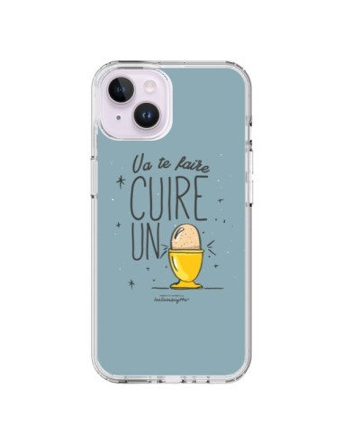 Coque iPhone 14 Plus Va te faire cuir un oeuf gris - Leellouebrigitte