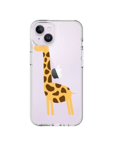 Cover iPhone 14 Plus Giraffa Animale Savana Trasparente - Petit Griffin