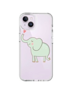 Coque iPhone 14 Plus Elephant Elefant Animal Coeur Love...