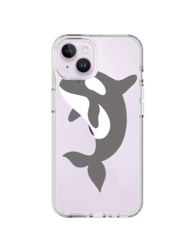 Coque iPhone 14 Plus Orque Orca Ocean Transparente - Petit Griffin