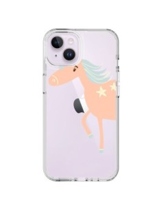 Cover iPhone 14 Plus Unicorno Rosa Trasparente - Petit...