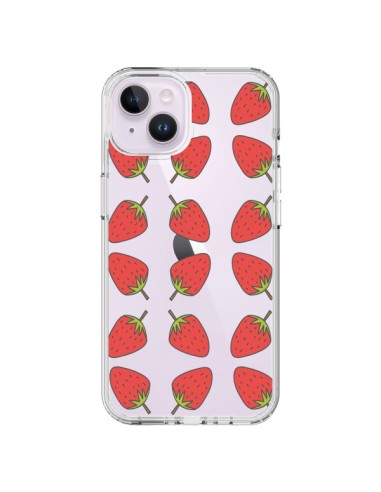 Cover iPhone 14 Plus Fragola Frutta Trasparente - Petit Griffin