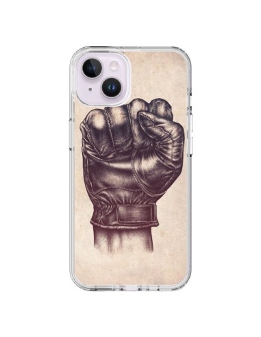 iPhone 14 Plus Case Fight Poing Cuir Pugno Combattimento Pelle - Lassana