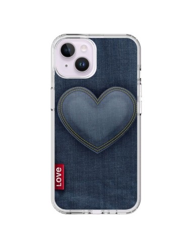 Coque iPhone 14 Plus Love Coeur en Jean - Lassana