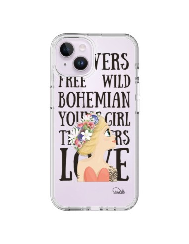 Coque iPhone 14 Plus Flowers Love Transparente - Lolo Santo