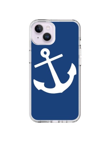 Coque iPhone 14 Plus Ancre Navire Navy Blue Anchor - Mary Nesrala