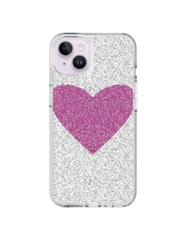 Cover iPhone 14 Plus Cuore Rosa Argento Amore - Mary Nesrala
