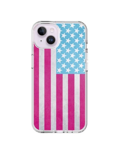 Coque iPhone 14 Plus Drapeau USA Vintage - Mary Nesrala