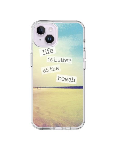 Coque iPhone 14 Plus Life is better at the beach Ete Summer Plage - Mary Nesrala